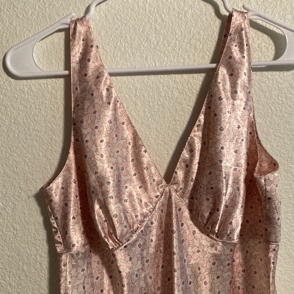 Soho Satin Pink Floral Dress, S